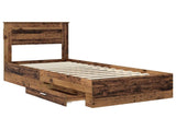 Bed Frame with Headboard Old Wood 100 x 200 cm Engineered Wood 3410025
