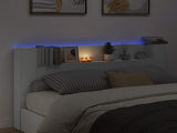 Storage Headboard with LED White Engineered Wood 3418683