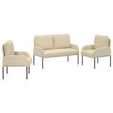 Sofa Sets with Cushion 3 pcs Cream 115 x 56 x 80 cm Plywood 3406214