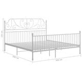 Bed Frame White Powder-coated metal Super King Bed Frame 324857