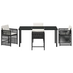 Garden Dining Set 5 pcs Black Poly Rattan 3380771
