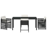Garden Dining Set 5 pcs Black Poly Rattan 3380771