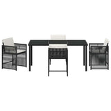 Garden Dining Set 5 pcs Black Poly Rattan 3380771