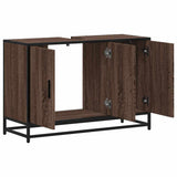 Bathroom Sink Cabinet Brown Oak 90x33x60 cm Engineered Wood 849273