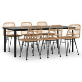 7 Piece Garden Dining Set Poly Rattan 3157892