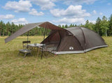 Cabin Tent with Roof Brown grey 6-Person Polyester and Steel 42029012
