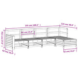 5 Piece Garden Sofa Set White Solid Wood Pine 3250829