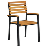 Garden Dining Set 5 pcs Black Solid Acacia Wood 3284399