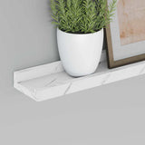 Wall Shelf 4 pcs White Marble 115 x 9 x 3 cm Engineered Wood 42020030