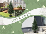 Set of 2 Decorative Artificial Plant, 120 cm Cypress Tree with 638 Leaves in Pot, UV-Resistant T3398P343002