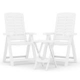 3 Piece Garden Dining Set White Polypropylene 3120463