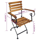 Folding Chair Set of 4 Brown and Black 316834