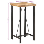 ZNTS Bar Table 55x55x107 cm Solid Wood Mango and Iron 356380