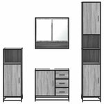 ZNTS 4 Piece Bathroom Furniture Set Grey Sonoma Engineered Wood 3301228