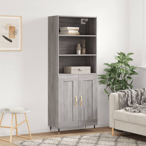 Highboard Grey Sonoma 69.5x34x180 cm Engineered Wood 3189939