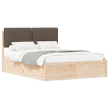 Bed Frame with Upholstered Headboard Taupe 160 x 200 cm 3398117