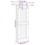 Sliding Door NARVIK Natural and Black 80 x 210 cm 3445336