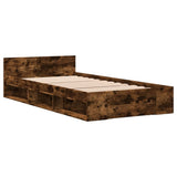 Bed Frame with Drawer without Mattress Smoked Oak 90x200 cm 3280801