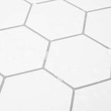 Hexagon Tile 50 pcs White Grey 30 x 30 cm Polyurethane and PET 42046224