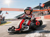 24V Electric Go Kart for Kids with Adjustable Seat for 6-12 Years, Red T3398P422373