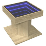 ZNTS Coffee Table with LED Sonoma Oak 50x50x45 cm Engineered Wood 847562