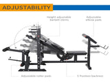 Multi-Exercise Full-Body Weight Rack with Bench Press, Leg Extension, Chest Fly Resistance Band & T3398P349210