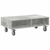 Side Table with Wheels Concrete Grey 90 x 50 x 30 cm 891019