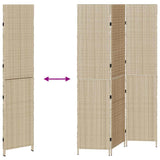 Room Divider Folding Manual Beige 146 x 200 cm Poly Rattan 42003678