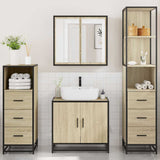 4 Piece Bathroom Furniture Set Sonoma Oak Engineered Wood 3301246