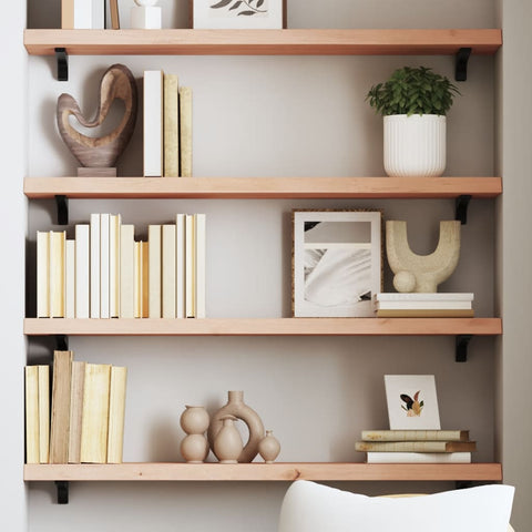 ZNTS Wall Shelf 100x20x4 cm Untreated Solid Wood Oak 363558
