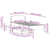 Bed Frame without Mattress 100x200 cm Solid Wood Pine 3301842