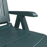 Sun Lounger Green Plastic Standard Foldable Sun Lounger 364706