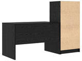 Desk with Drawer with Shelf with Storage 2 pcs Black Oak 3337362
