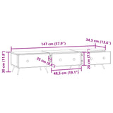 TV Cabinet Concrete Grey 147 x 34.5 x 30 cm Engineered Wood 895628