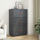 Highboard Grey 67x40x108.5 cm Solid Wood Pine 820174
