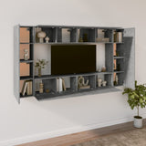 8 Piece TV Cabinet Set Concrete Grey Engineered Wood 3114289