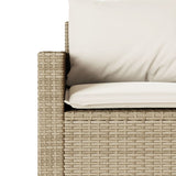 2 Piece Garden Dining Set with Cushions Beige Poly Rattan 366338