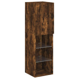 4 Piece TV Wall Units with LED Smoked Oak Engineered Wood 3216658