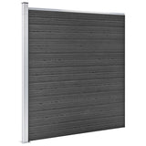 Fence Panel Set WPC 872x186 cm Black 3070432