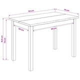 Dining Table EKAI Black 112 x 70 x 76.5 cm Solid Pine Wood 42037007