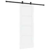 Sliding Door White and Black 73.5 x 198.5 cm Solid Pine Wood 3333355