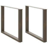 Dining Table Legs U-Shaped 2 pcs Natural Steel 100x cm Steel 4013199