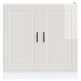 Sink Base Cabinet "Porto" High Gloss White 80x46x81.5 cm Engineered Wood 853929