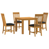 Dining Set 5 pcs Black Solid Oak Wood 3430340