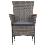 46083 9 Piece Garden Dining Set with Cushions Poly Rattan Grey