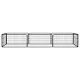 8-Panel Dog Playpen Black 100x50 cm Powder-coated Steel 3115967