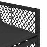 17 Piece Garden Dining Set with Cushions Black Poly Rattan 3210823