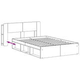 Bed Frame with Storage Grey Sonoma 140 x 190 cm Engineered Wood 3433378