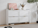 Modern Shoe Cabinet with 4 Flip Drawers, Freestanding Shoe Rack with Open Shelves, Suitable for N896P457053W
