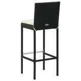 3 Piece Garden Bar Set with Cushions Poly Rattan Black 3095425